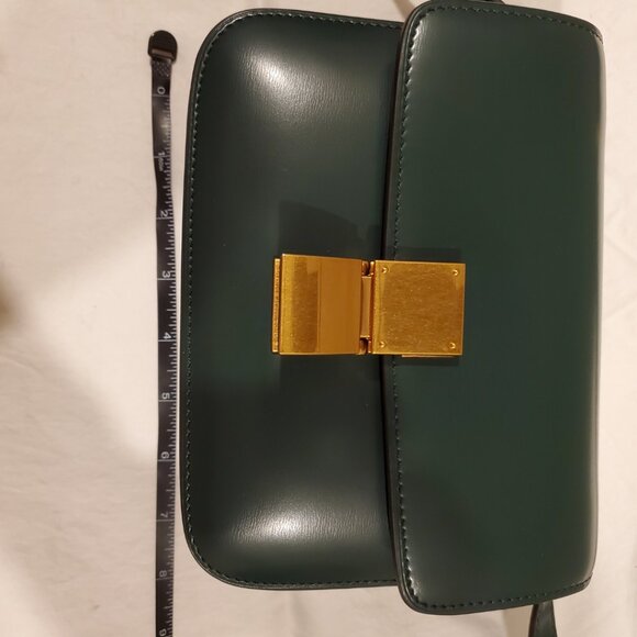 Beautiful green leather box purse handbag - unbranded. NWOT - Picture 3 of 6